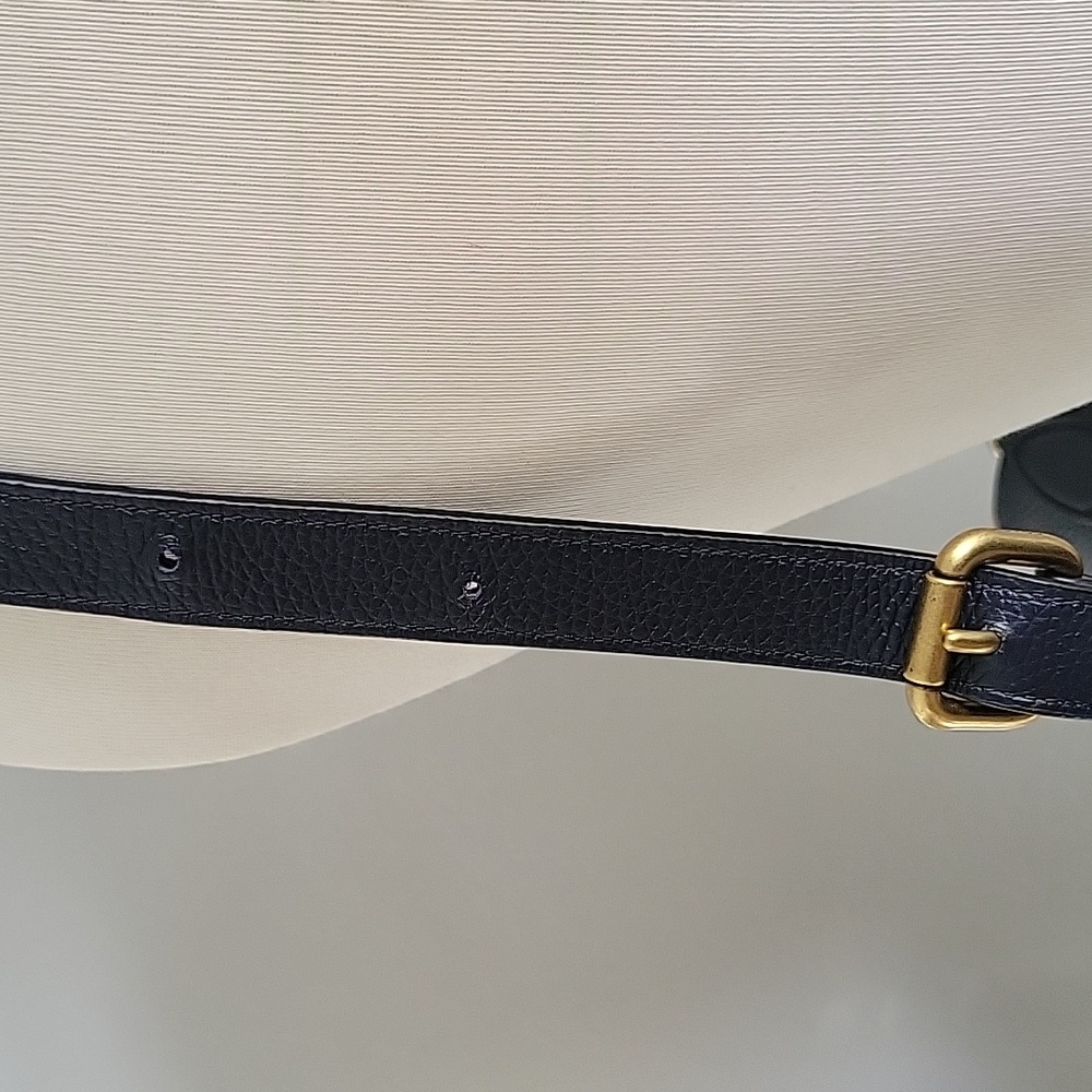 Navy Floral Appliqué Leather Shoulder Bag - Picture 7 of 15